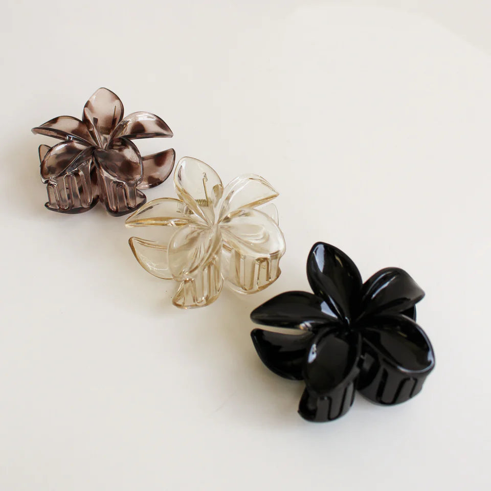 Floral Hair Clip - Black