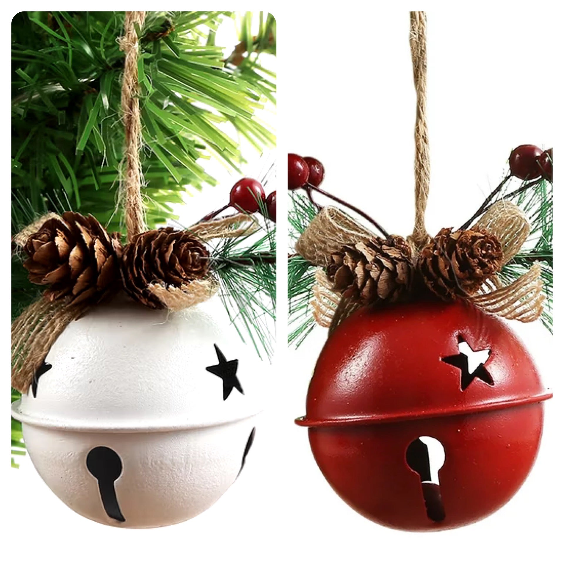 Bell Ornament w/Pine Decor