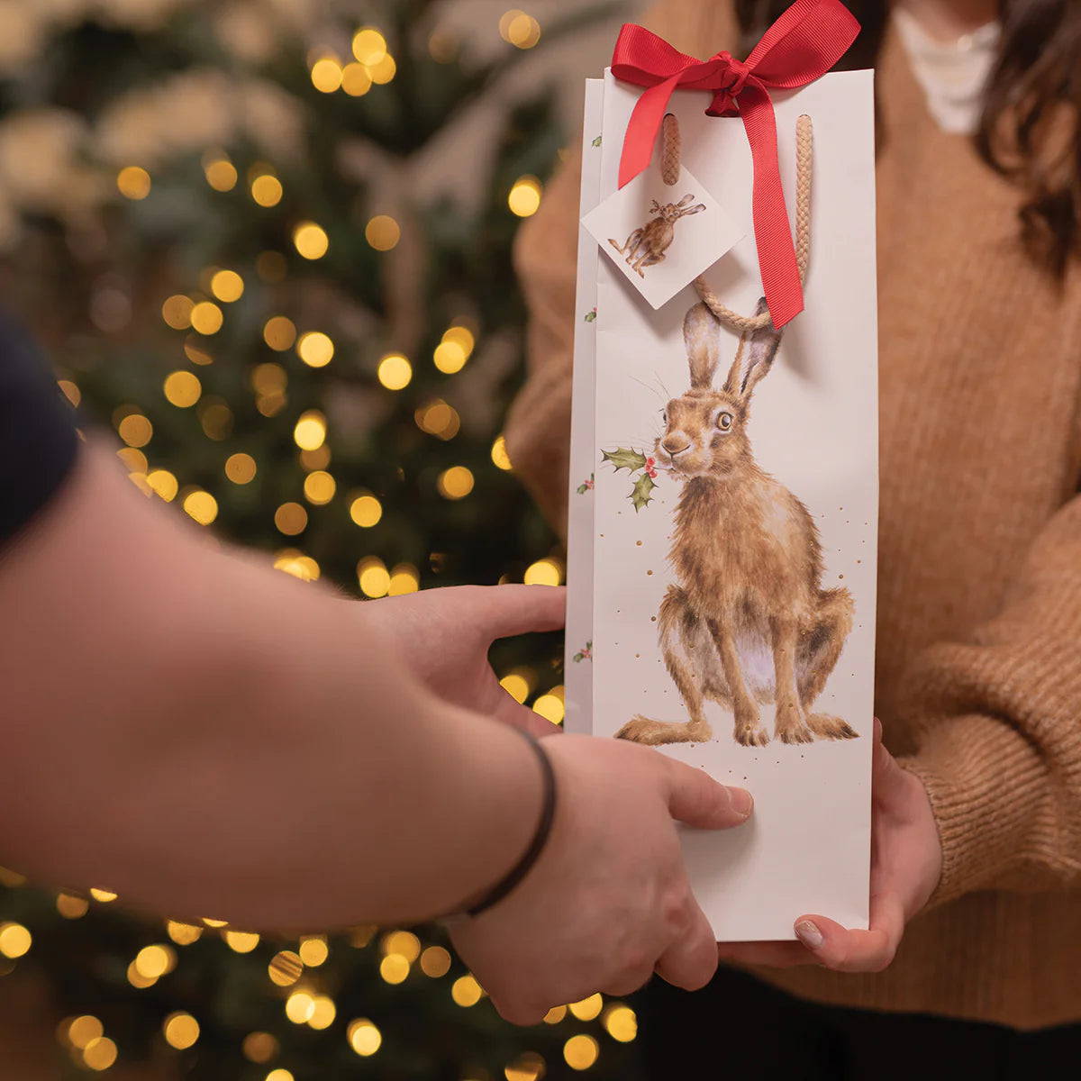 Golden Hour Hare Bottle Gift Bag