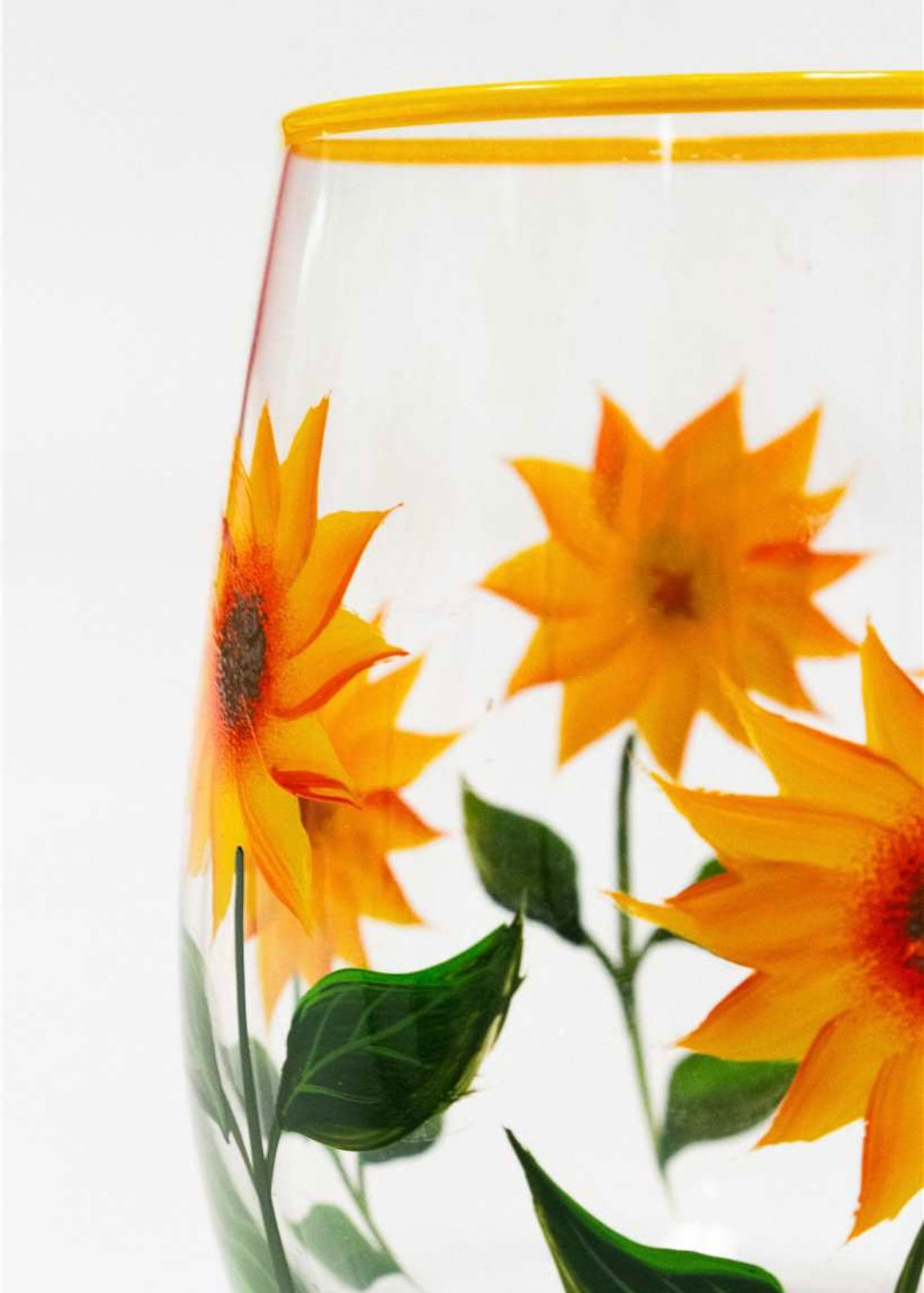 Sunflower Stemless Wine Glass
