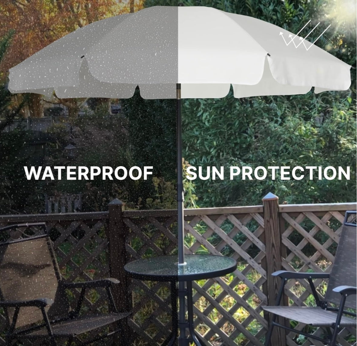 White 6.5 Patio Umbrella/Pick Up Only