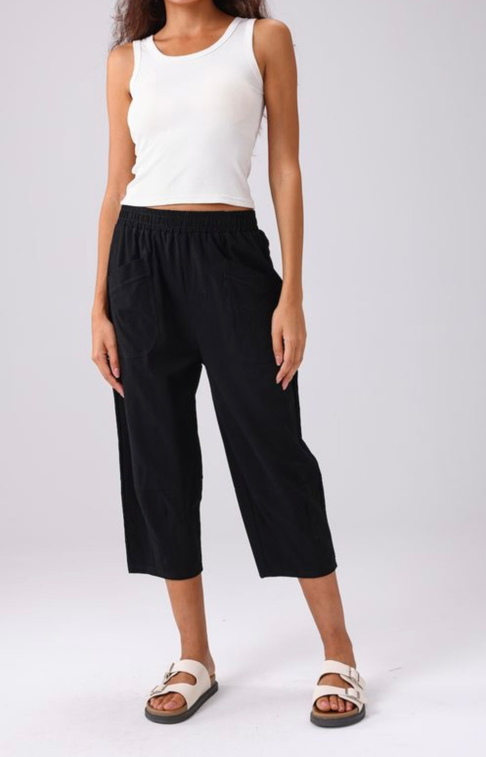 Black Cropped Pant One Size