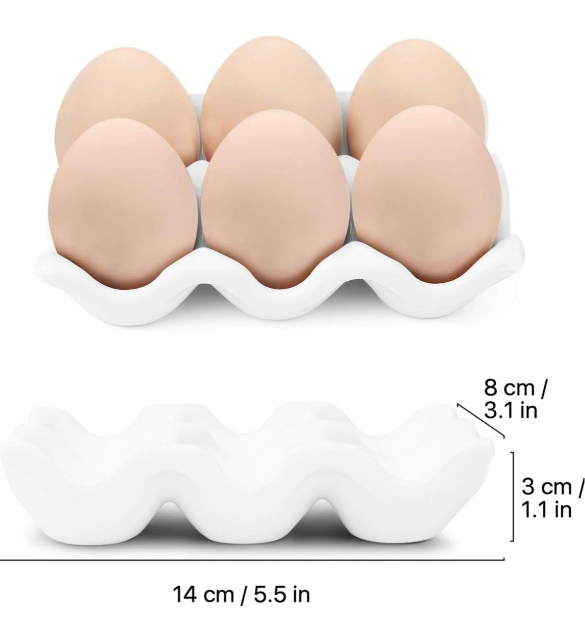 Ceramic 6 Slot Egg Tray