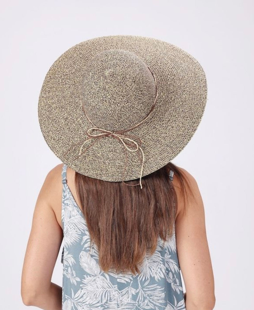 Brown& Black Mix Straw Sun Hat