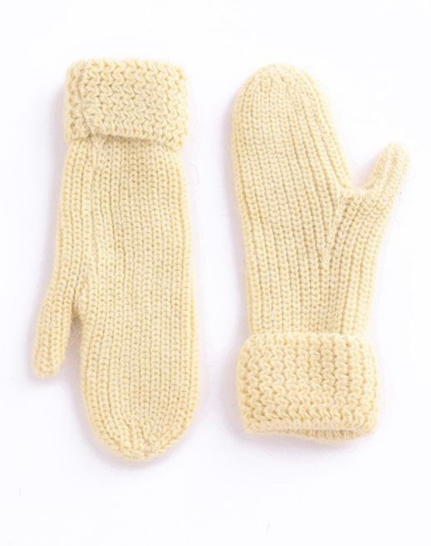 Angora Ribbed Mittens