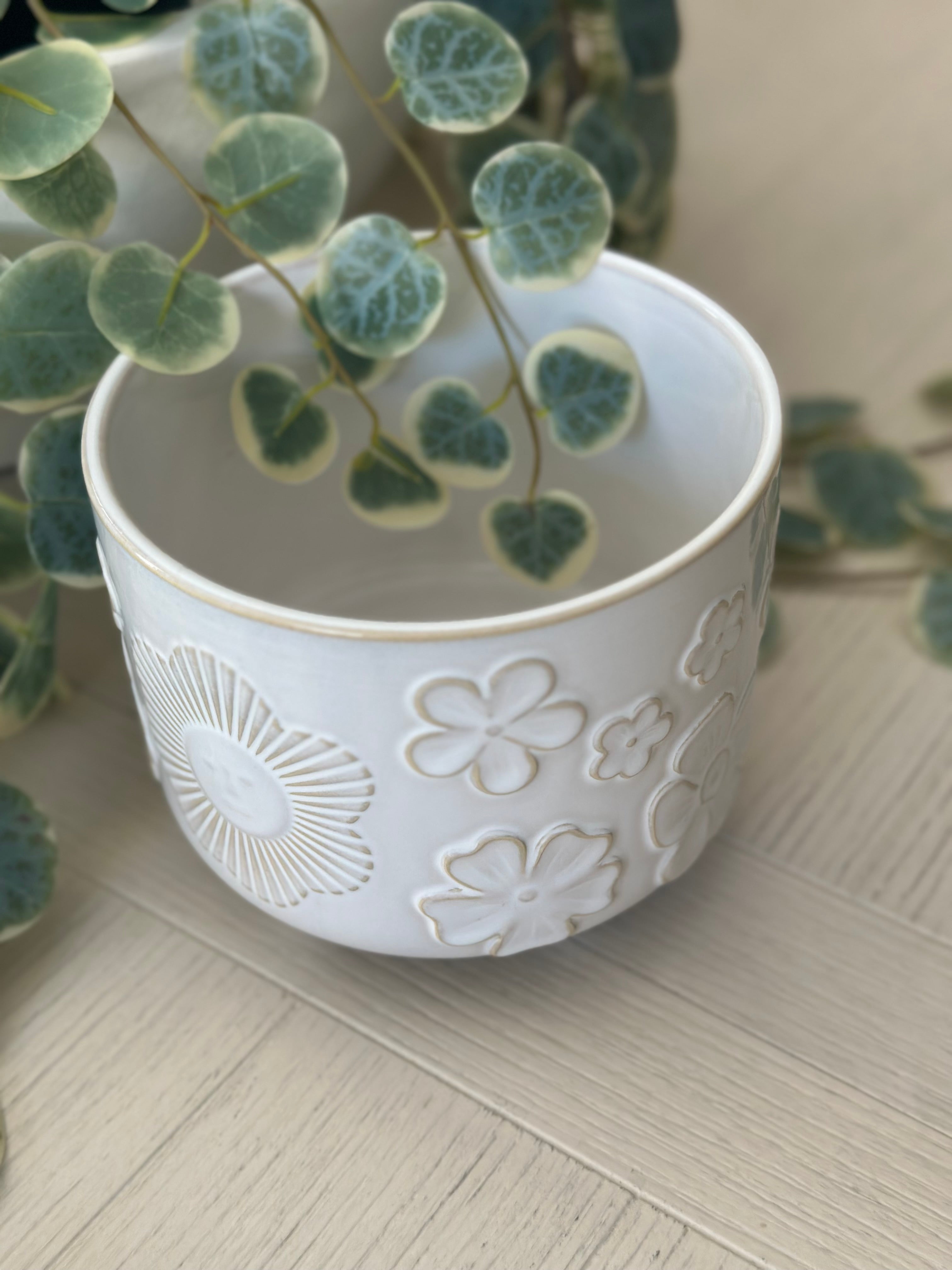 Allover Florals Flower Planter Pot