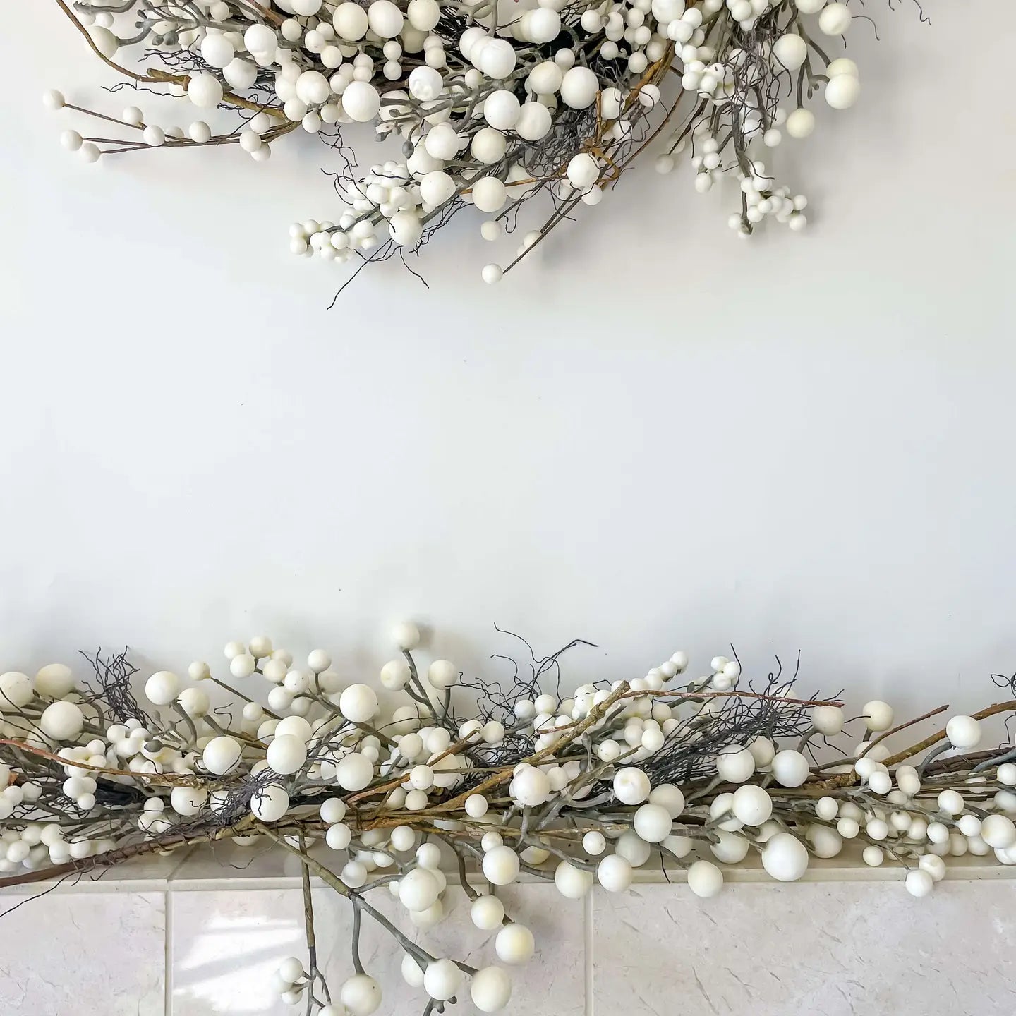 White Berry Faux Christmas Garland 60"