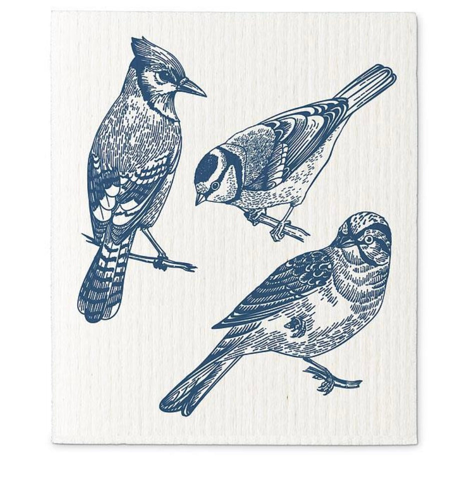 Bird Sketch Dishcloths Set/2