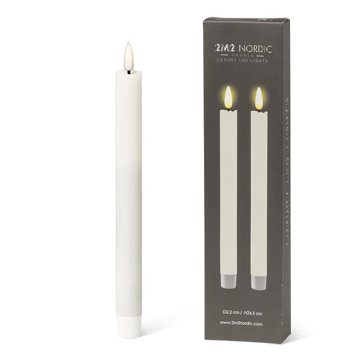 (Set/2) Sand LED Taper Candle - 9.5” H