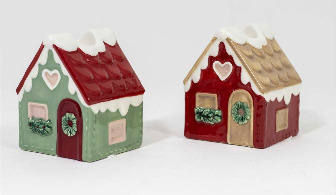 2pc House Candle Holder Set