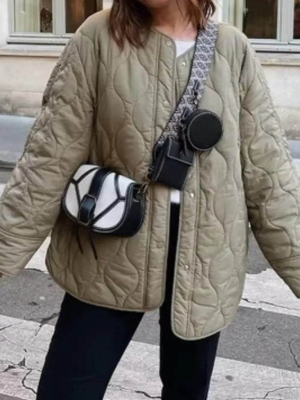 Ophelia Light Quilted Coat - Olive