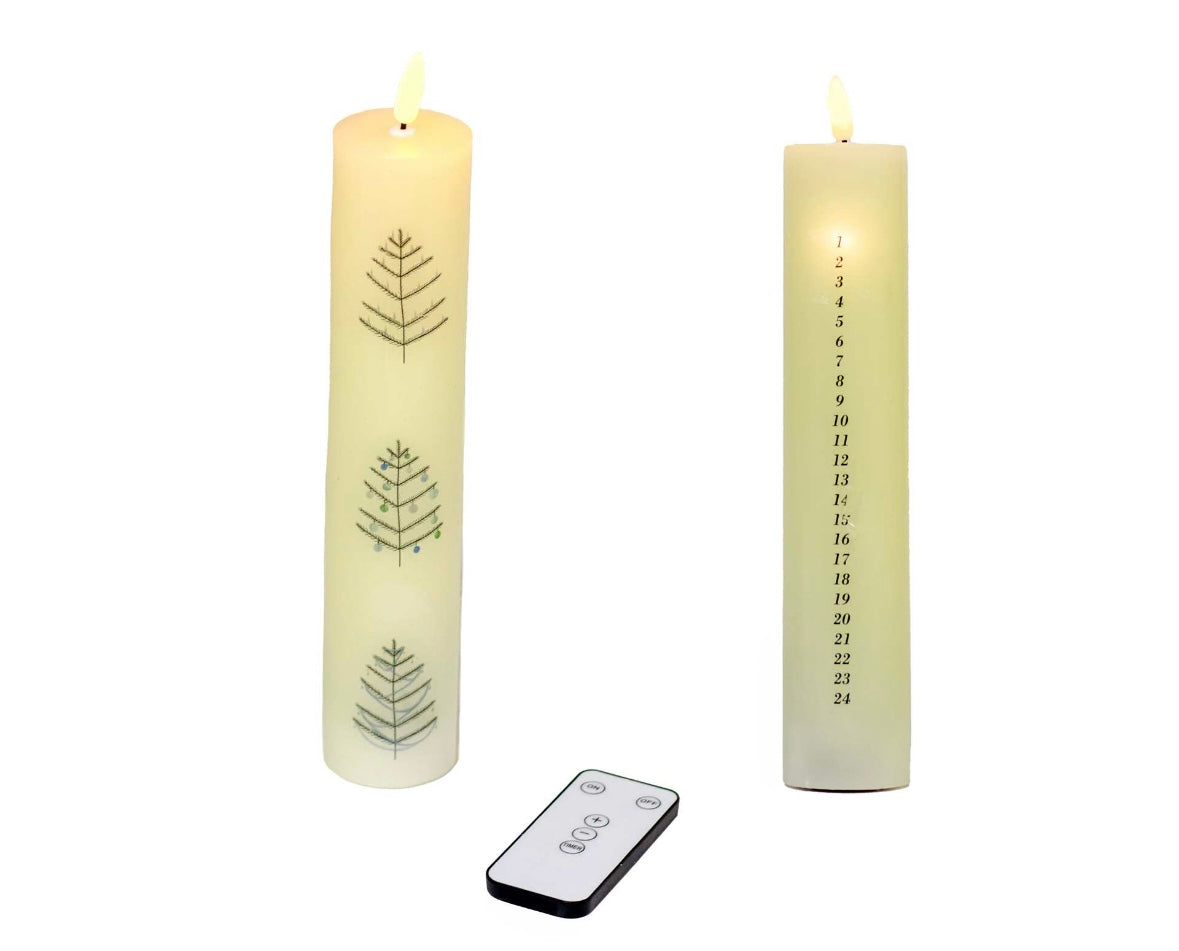 LED Advent Calendar Candle w/Remote