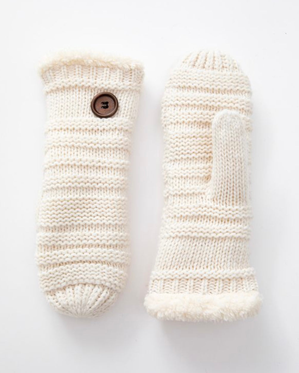 Button Fleece Winter Mittens