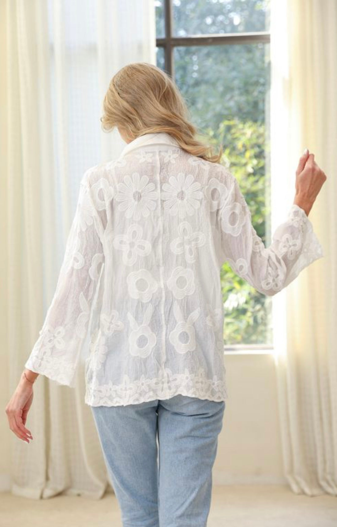 White Floral Top - One Size