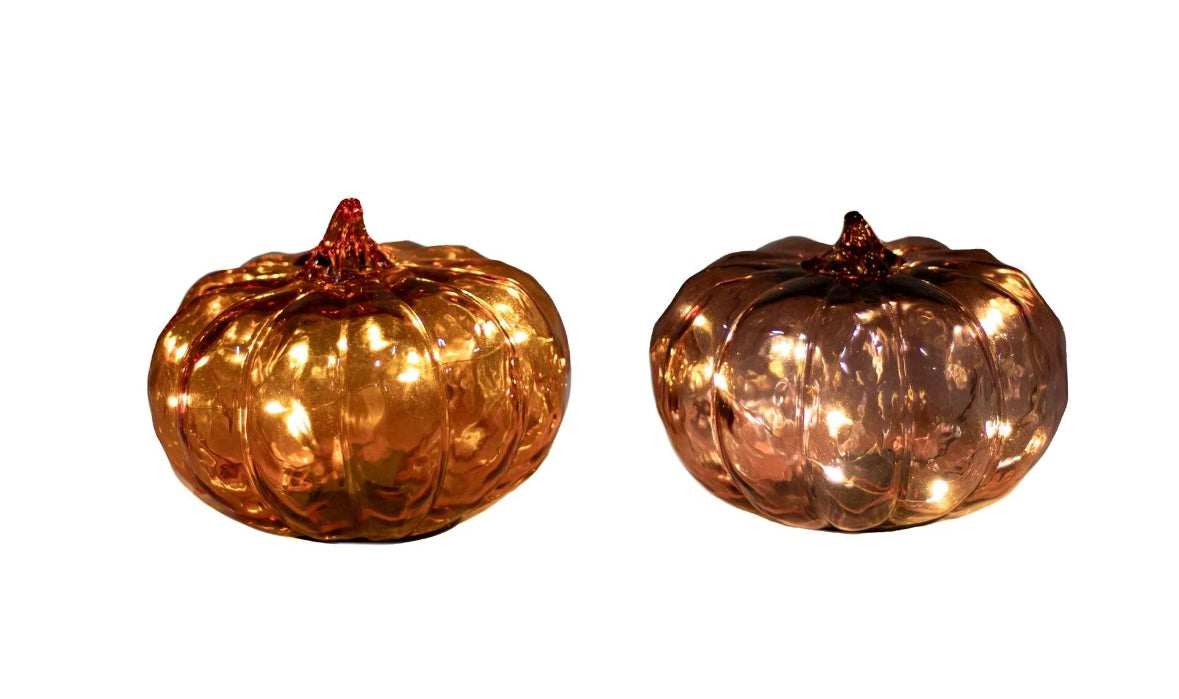 LED Glass Pumpkin (Assorted Colors)