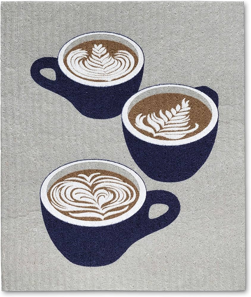 Coffee Cup Dishcloths Set/2