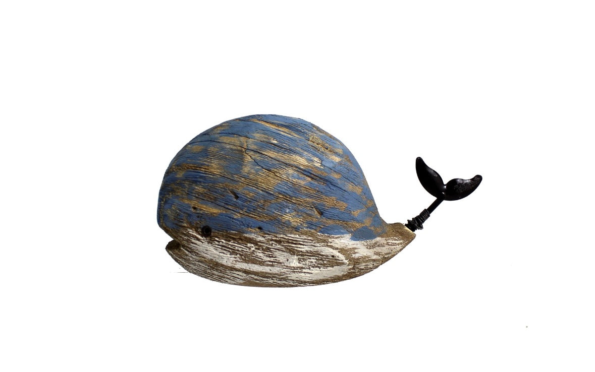 Blue Rustic Whale Decor