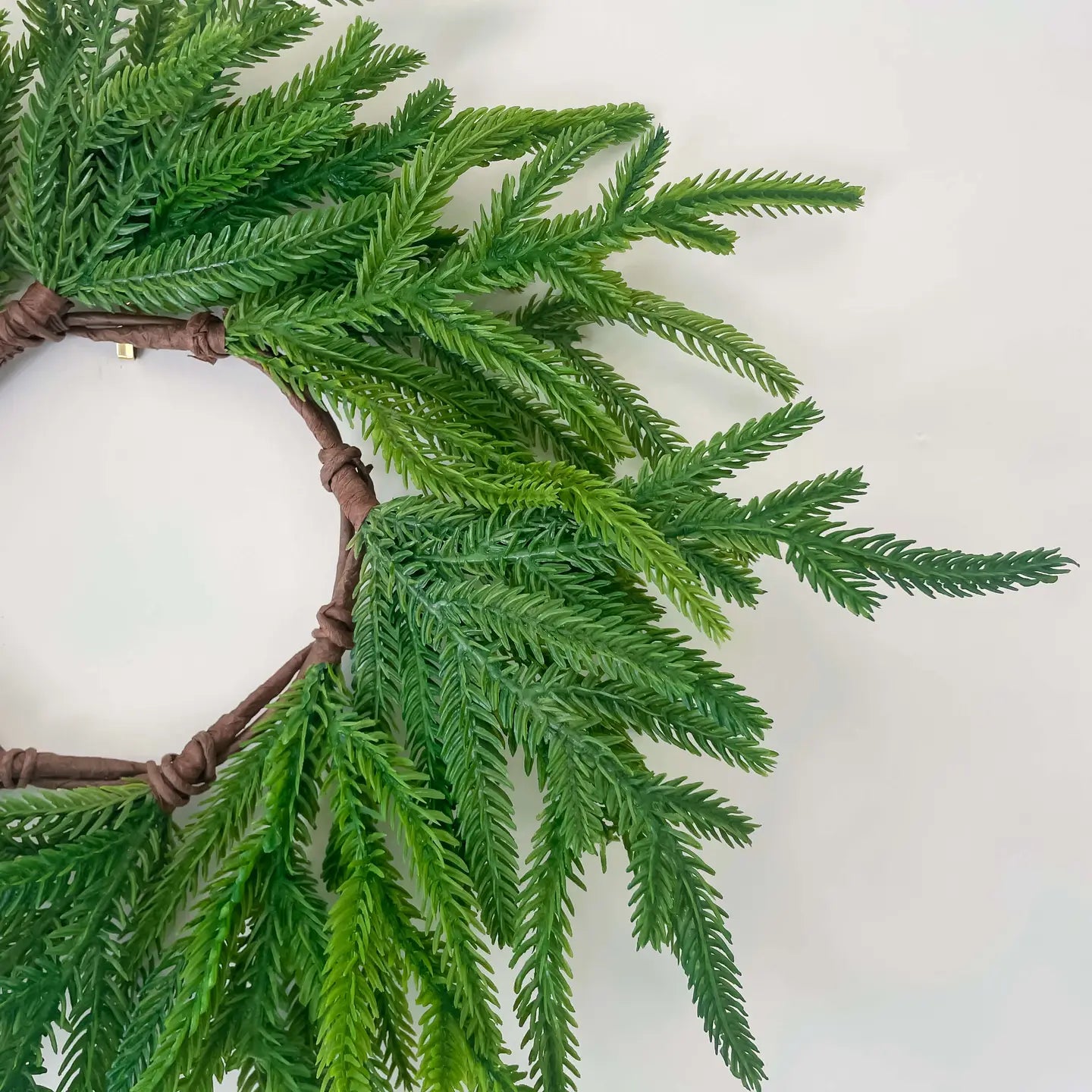 Norfolk Pine Real Touch Faux Christmas Wreath 12"