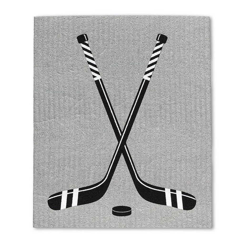 Hockey Skates & Sticks Dishcloth Set/2