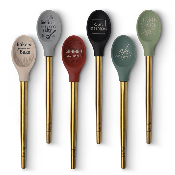 Assorted Silicone Spoons w/Gold Handle
