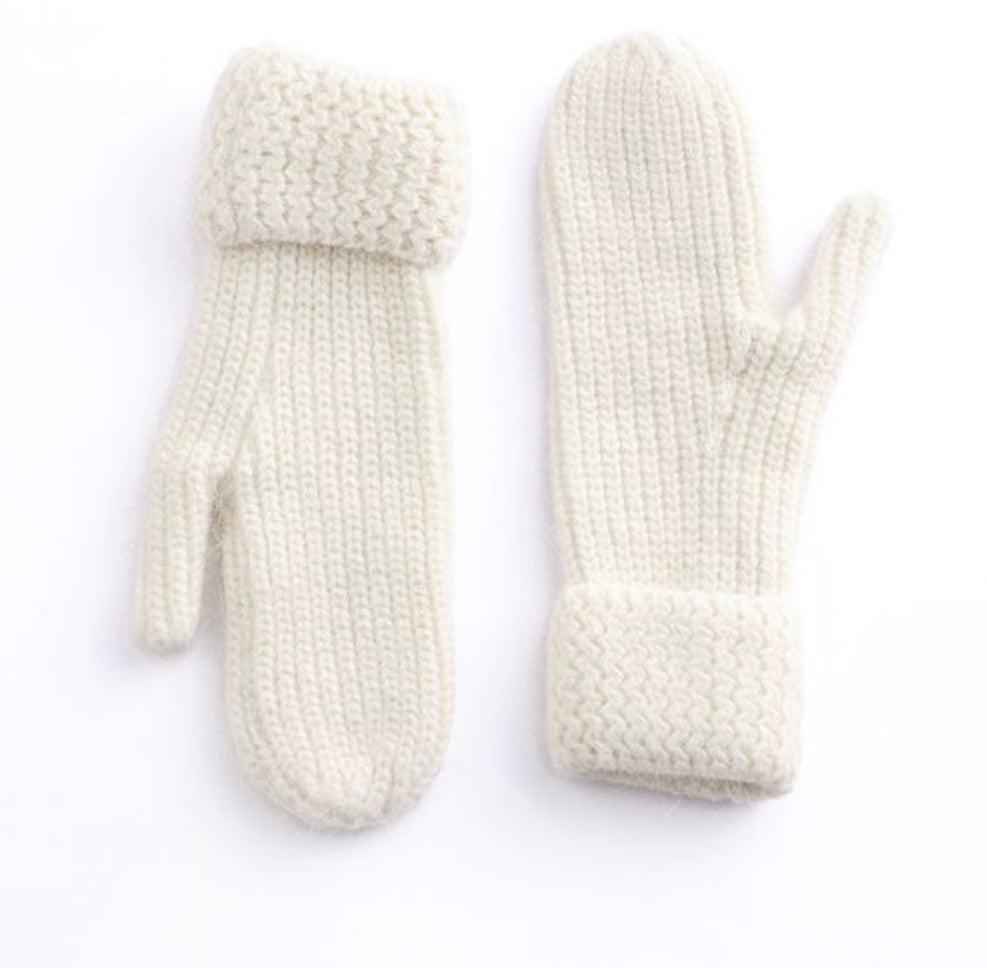 Angora Ribbed Mittens