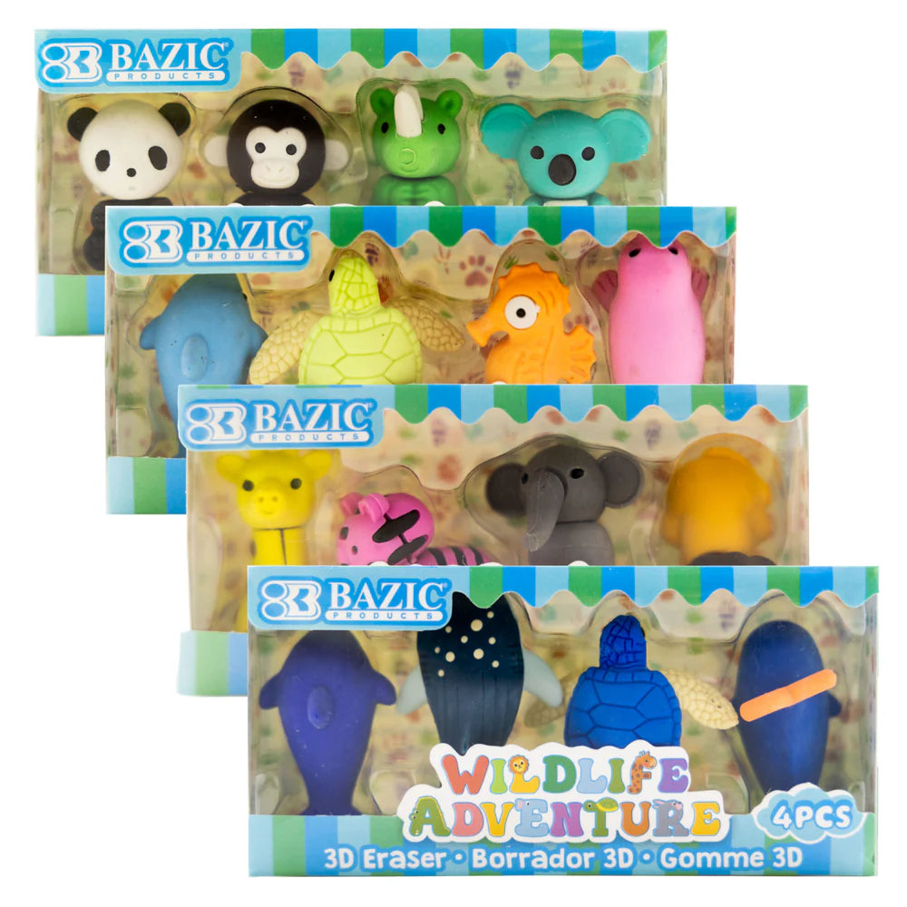 Eraser Set 3D - Wildlife Adventures