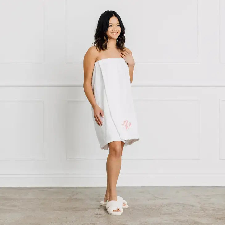 White Cotton Bath Towel Wrap - One Size