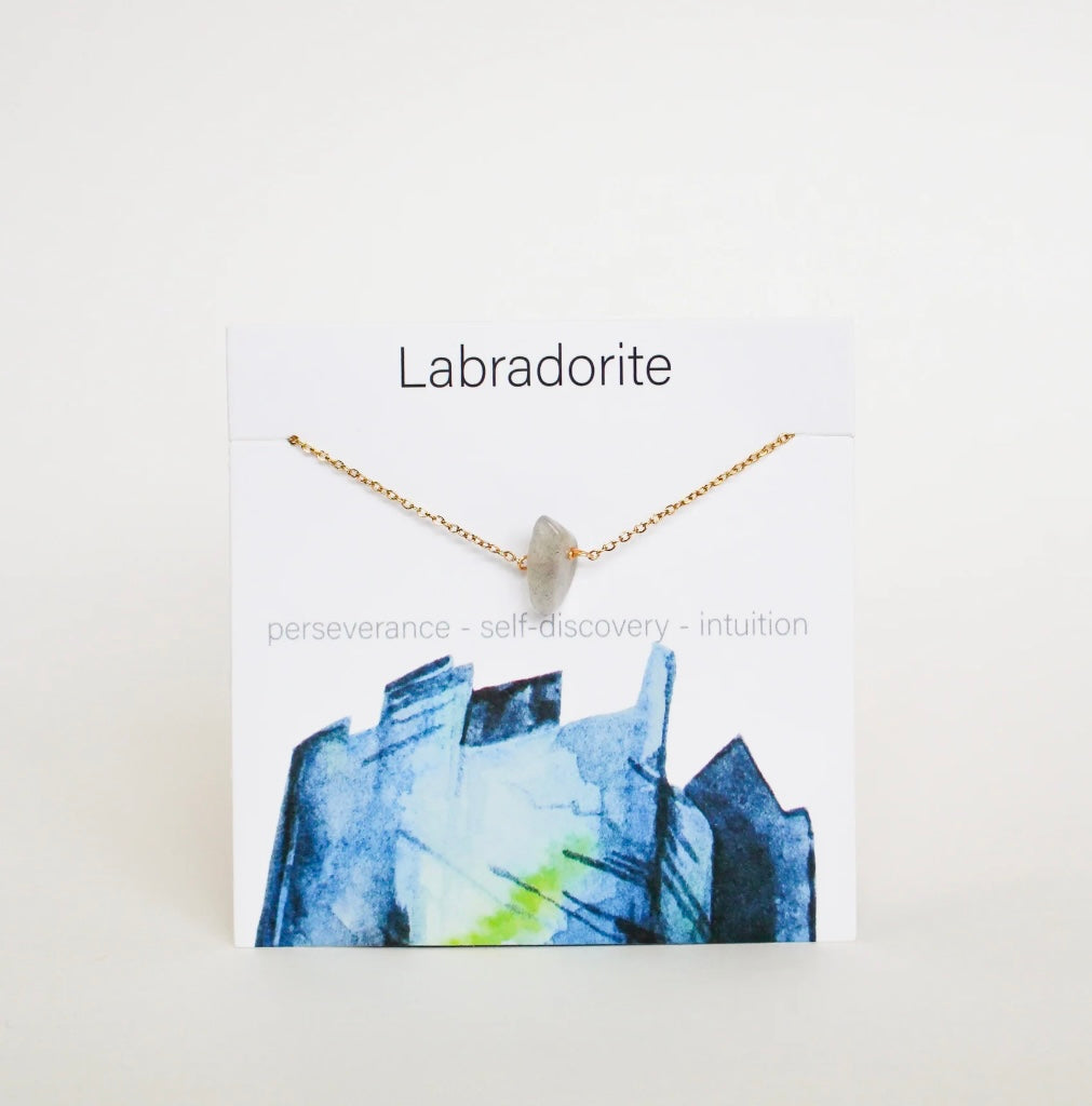 Natural Short Stone Labradorite Necklace