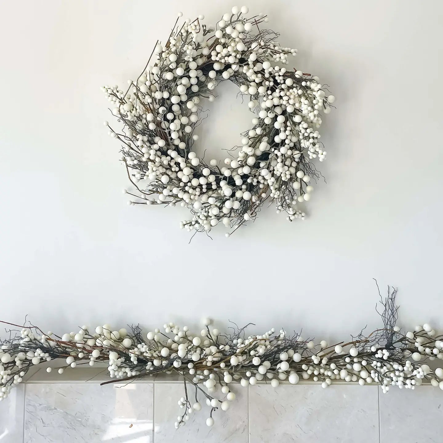 White Berry Faux Christmas Garland 60"