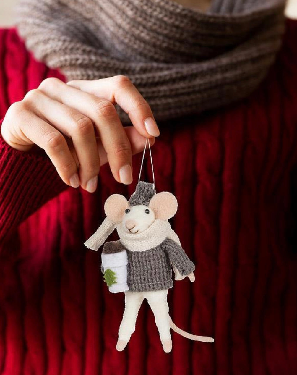 Mouse with Coffee Ornament