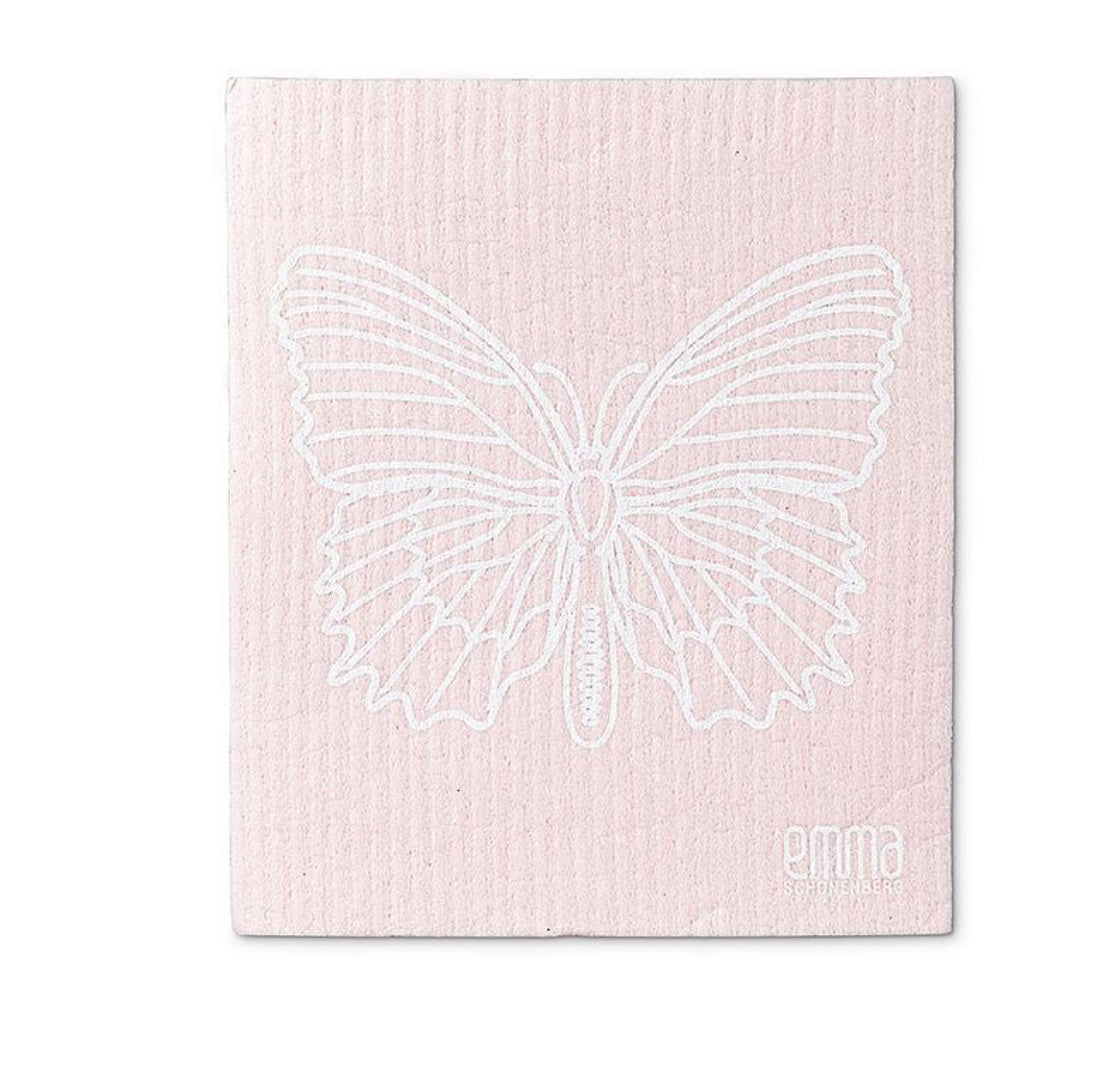 Pink Butterfly Dishcloths Set/2