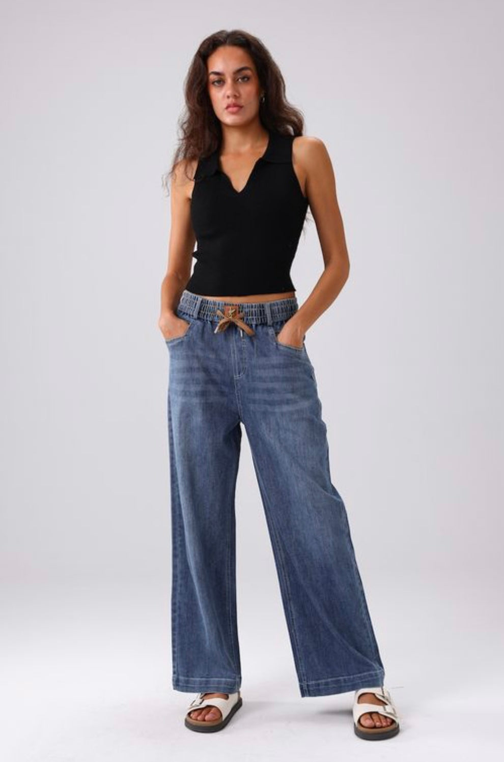 High Rise Wide Leg Denim Jeans