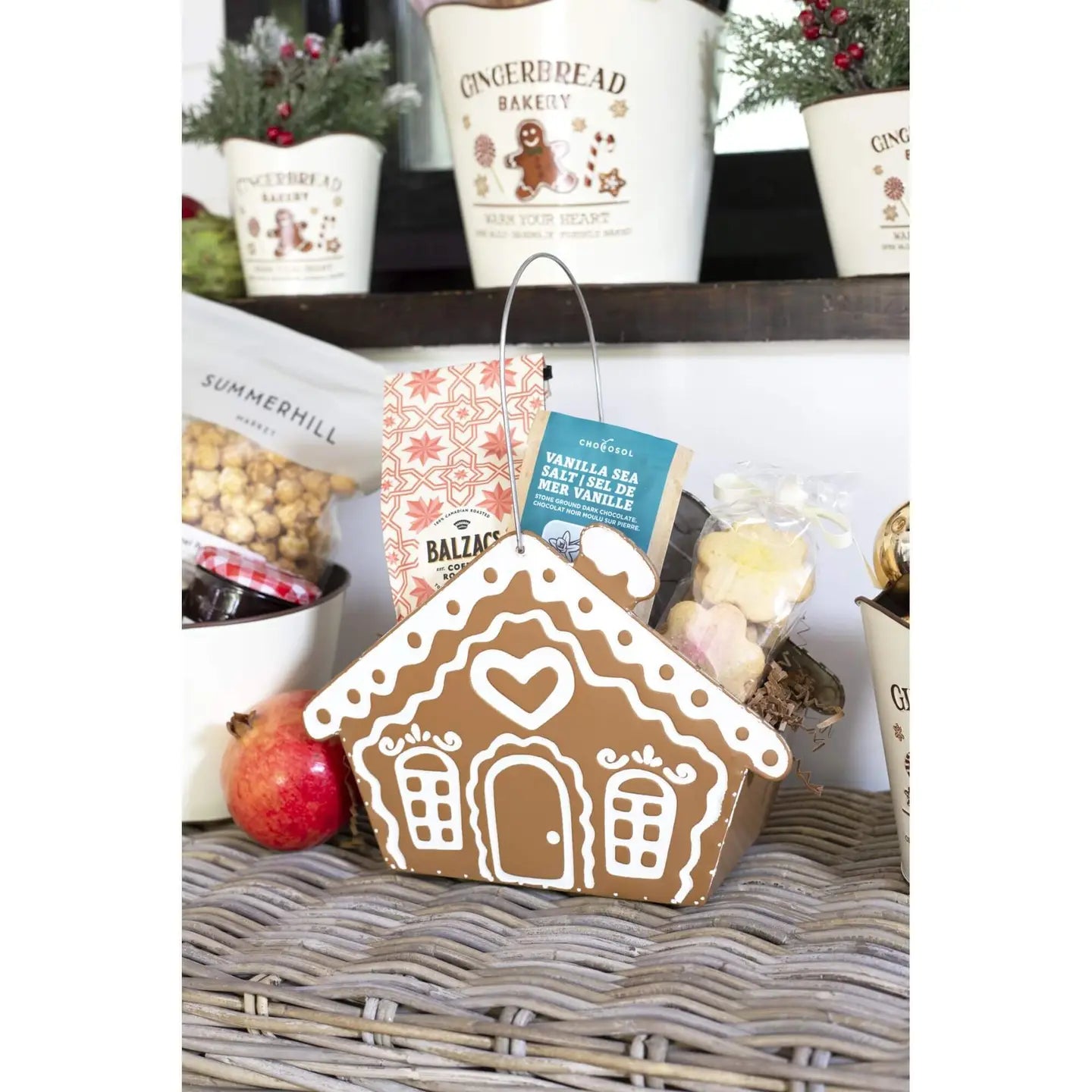 Gingerbread House Gift Basket (Metal)