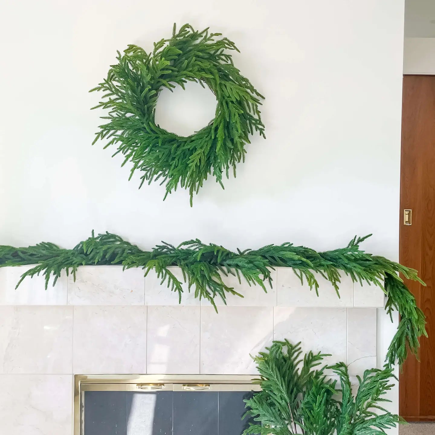 Norfolk Pine Real Touch Faux Christmas Wreath 26"