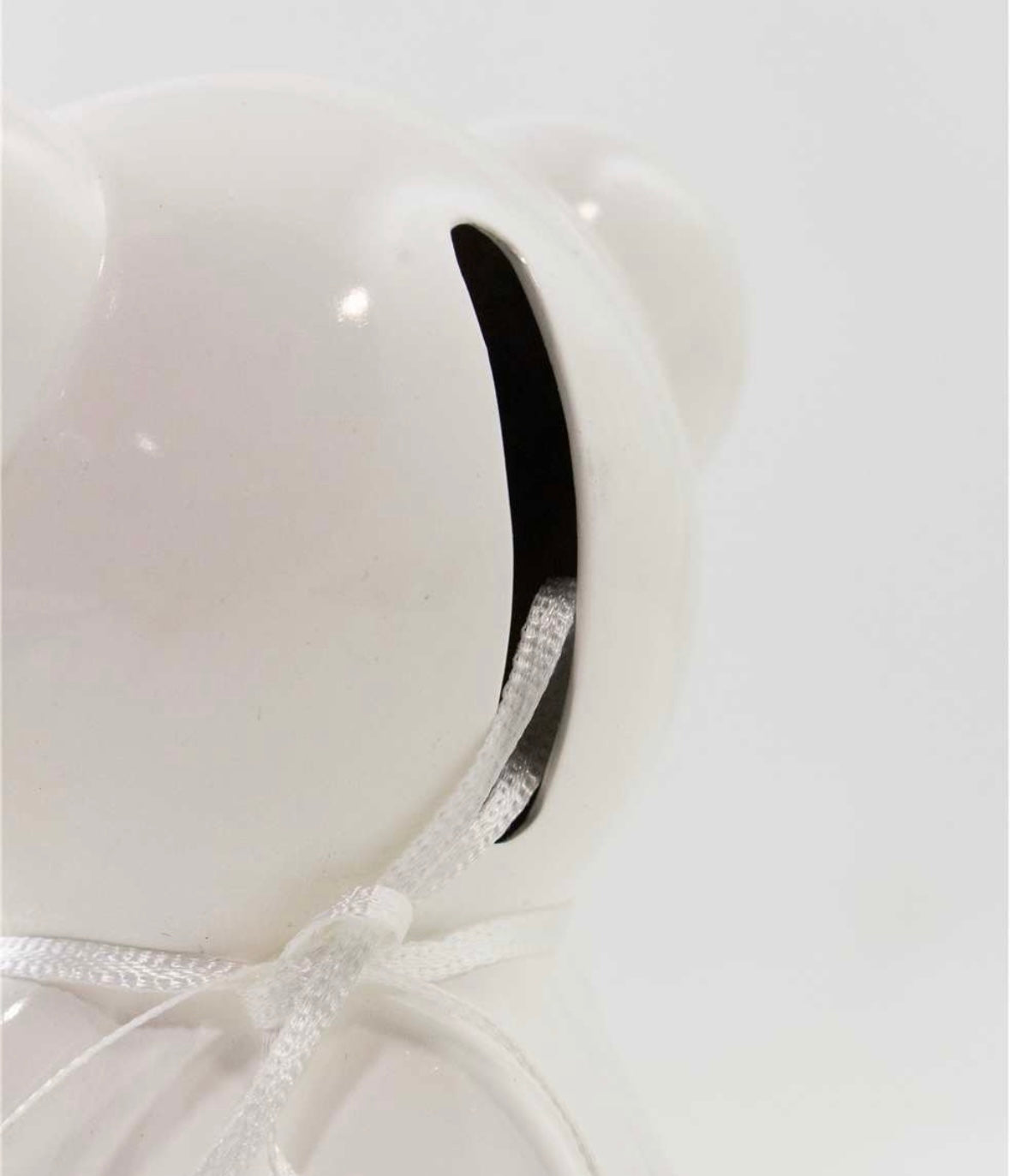 White Teddy Bear Coin Bank