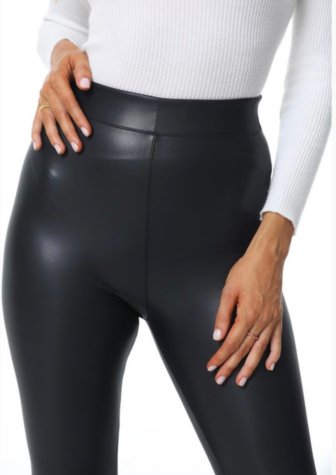 Faux Leather Leggings - Black