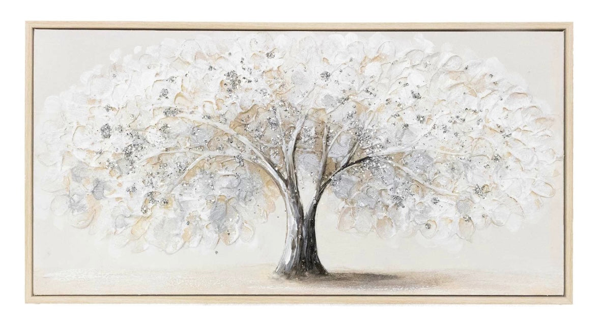 White Tree Framed Canvas Wall Art