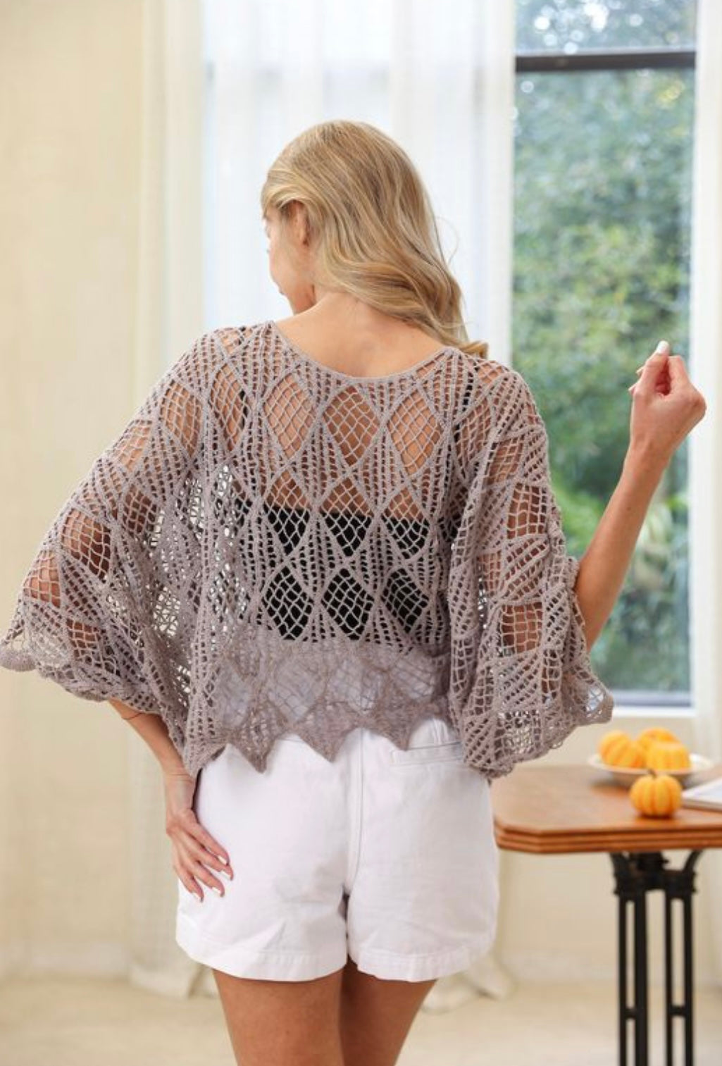 Taupe Crochet Top - One Size