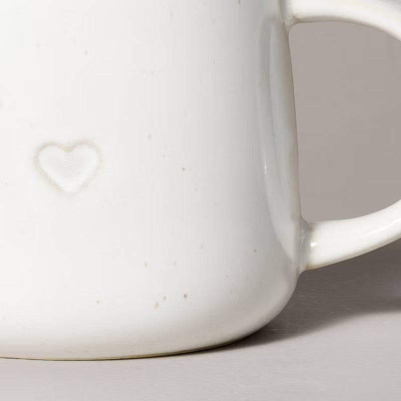 White Stoneware Heart Mug