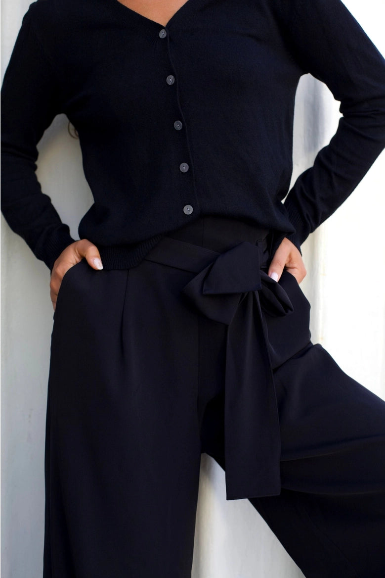 Alba Black Paperbag Pants