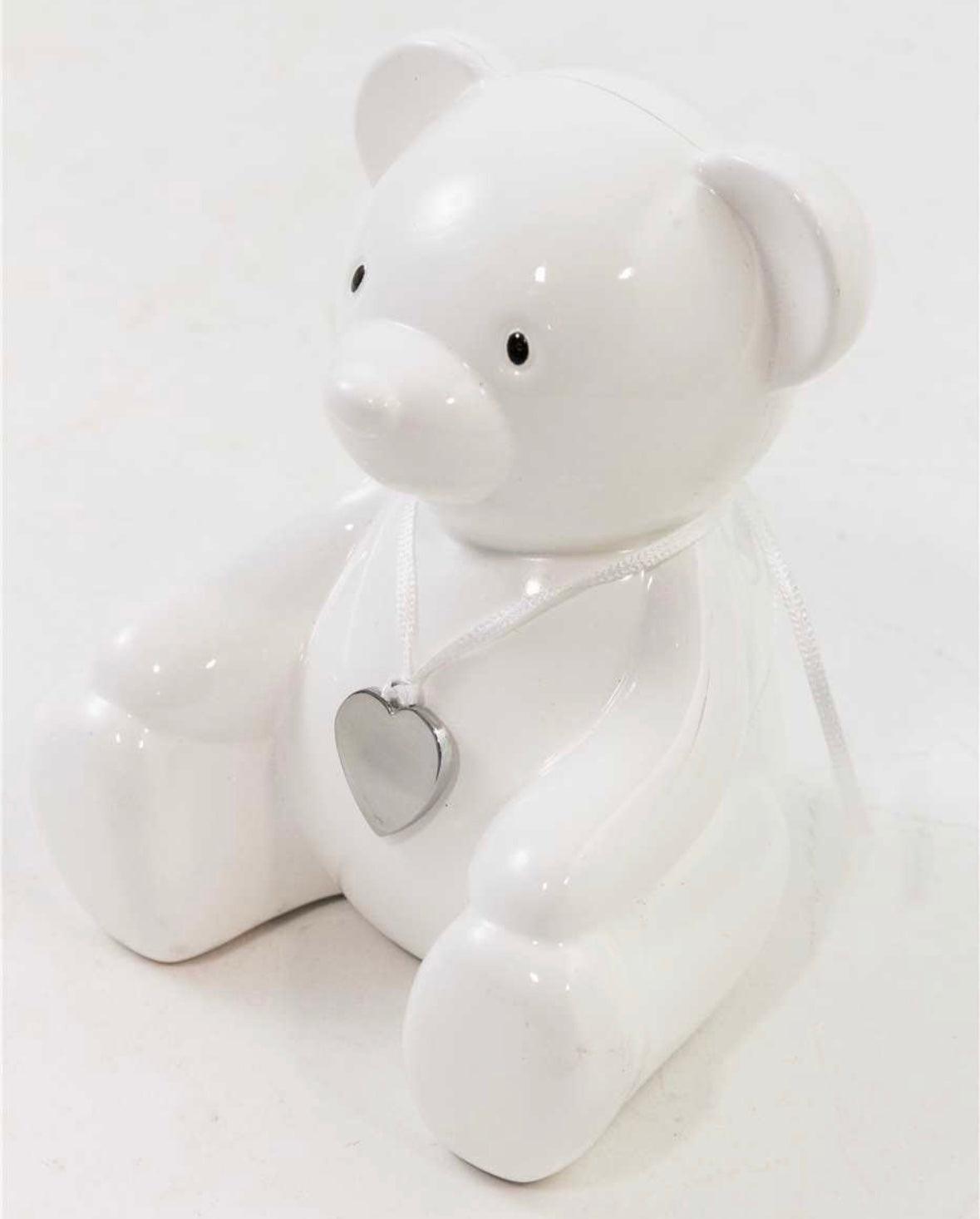 White Teddy Bear Coin Bank