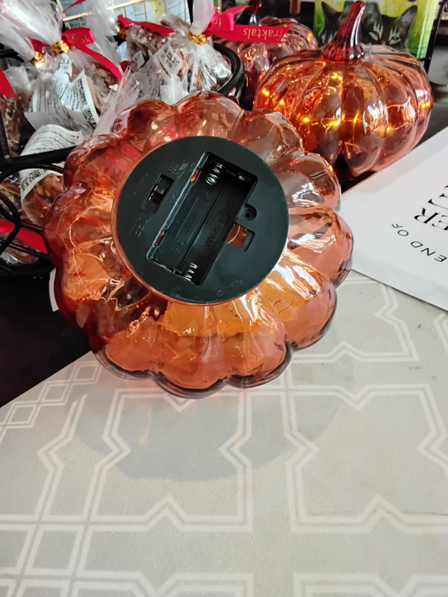 LED Glass Pumpkin (Assorted Colors)