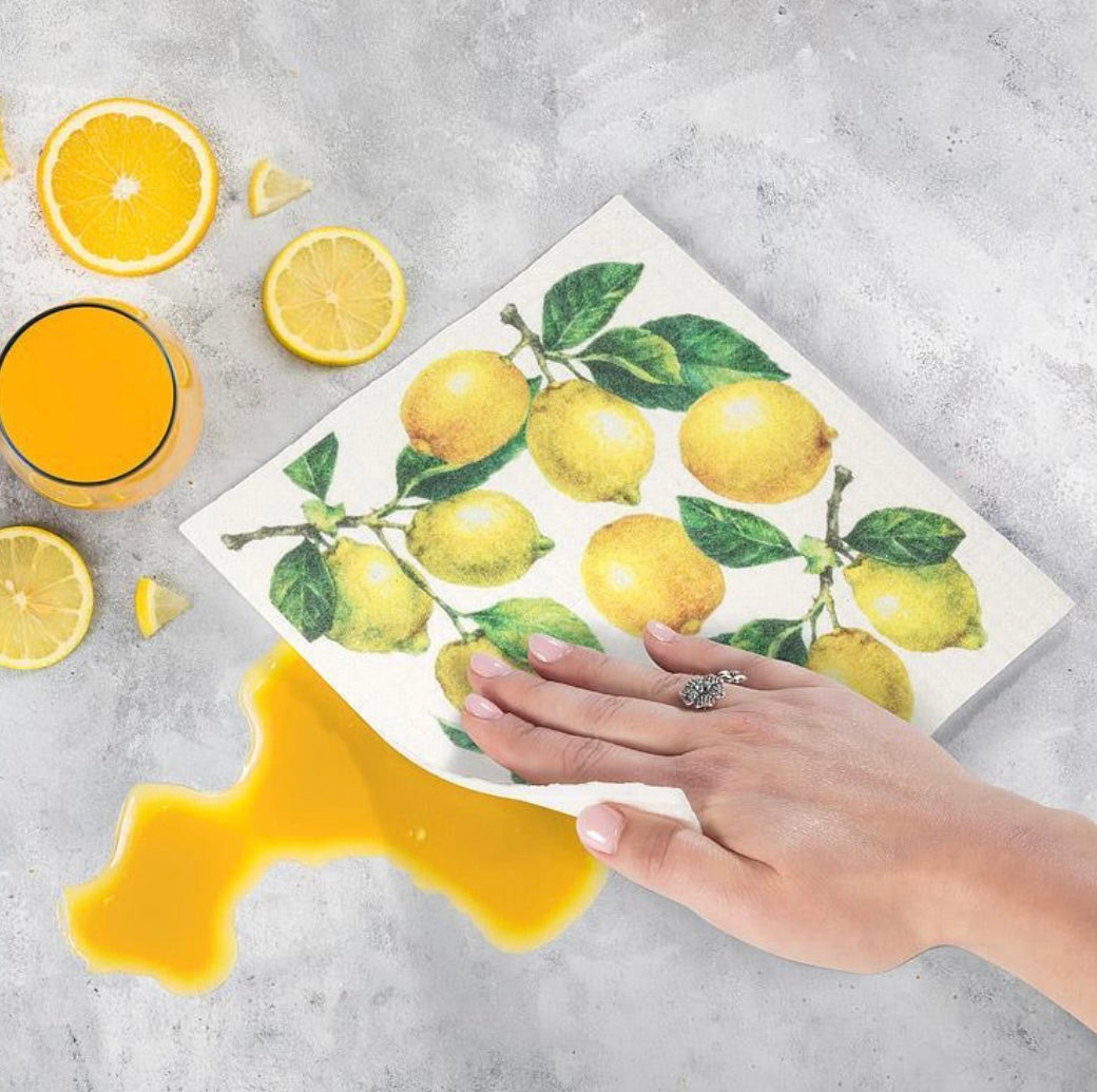 All Over Lemons Swedish Dish Cloth