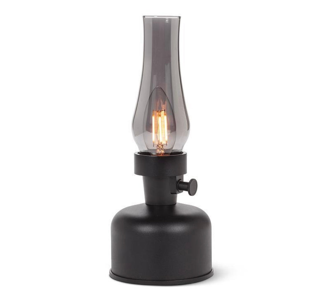 Black Lantern LED Lamp with Chimney