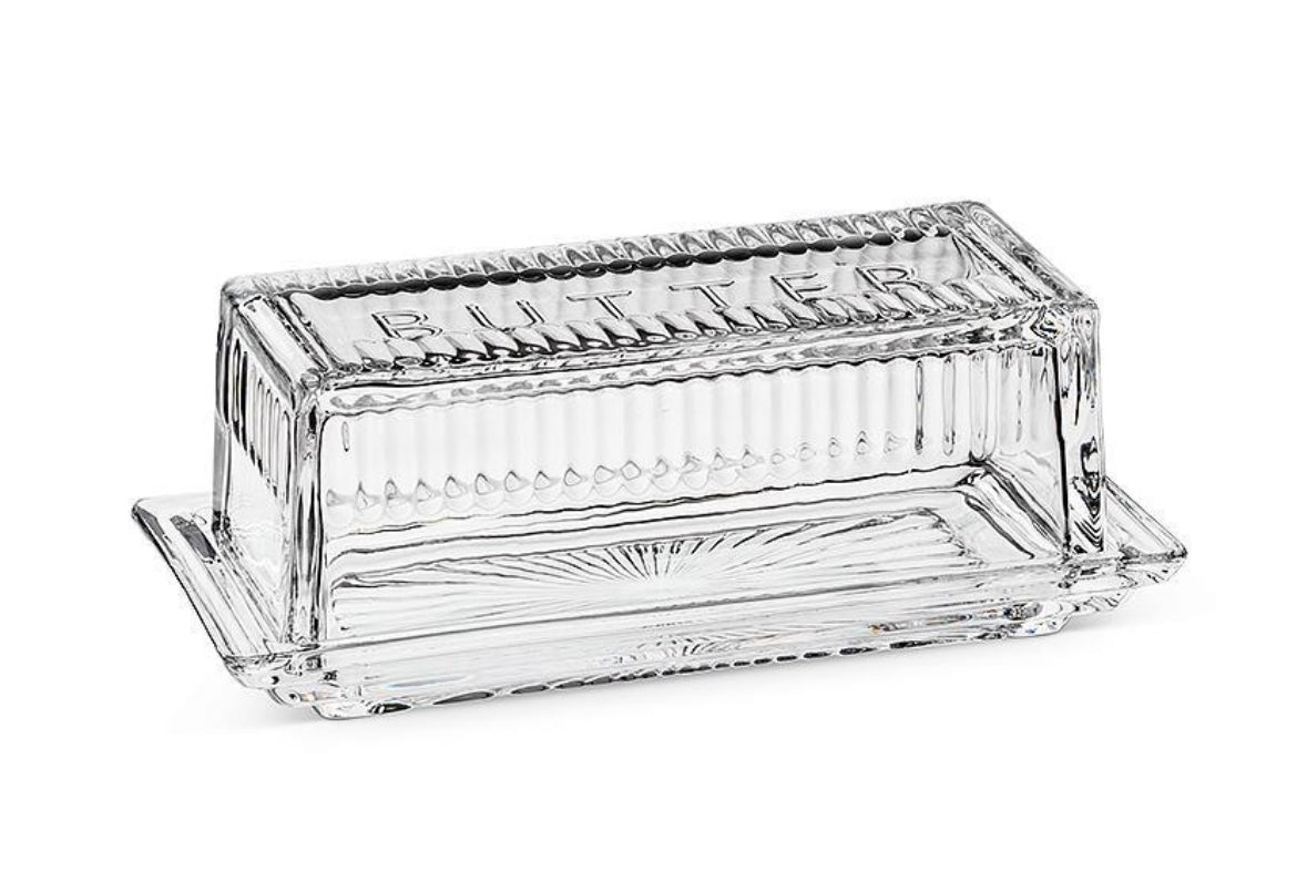 1/4 Pound Glass Butter Dish w/Cover