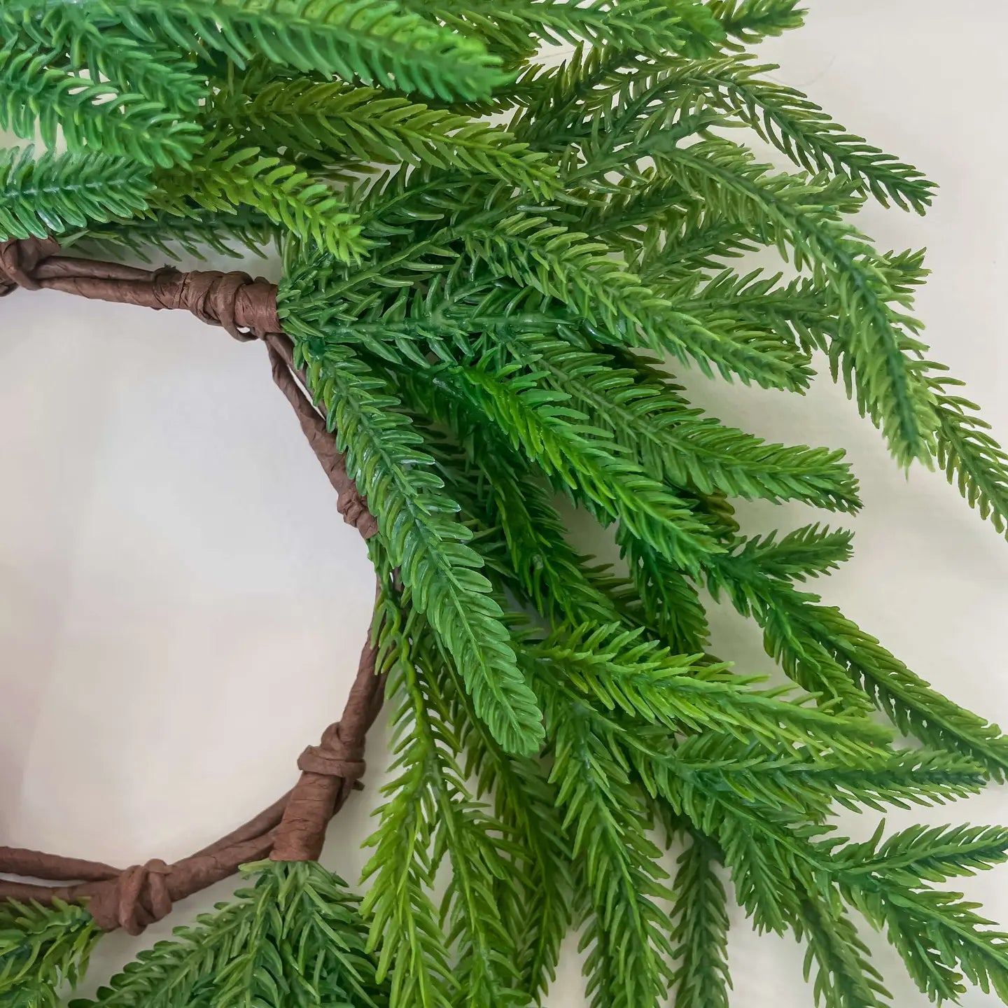 Norfolk Pine Real Touch Faux Christmas Wreath 12"