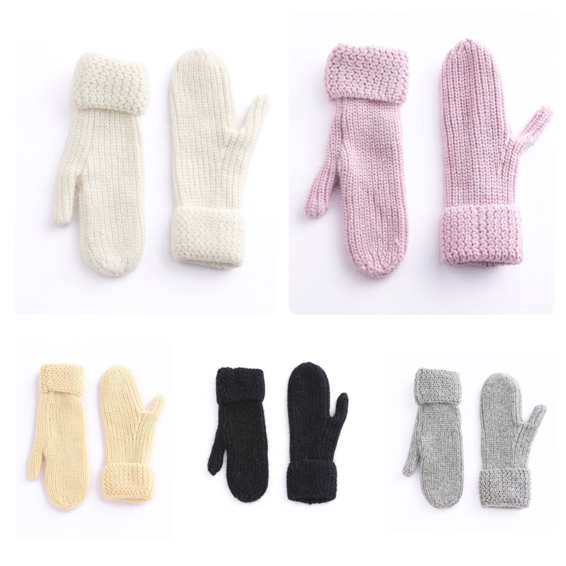 Angora Ribbed Mittens