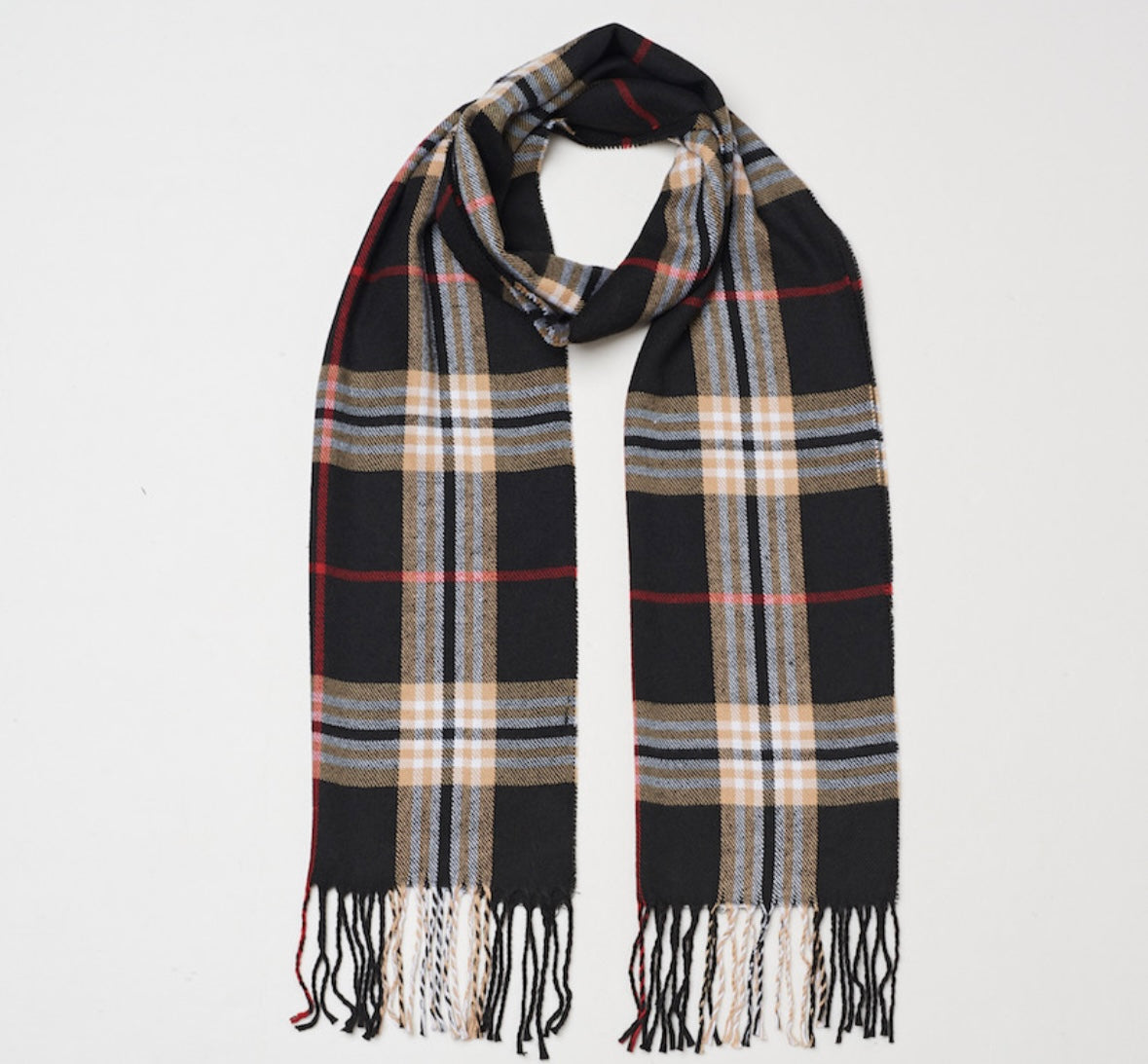 Black Plaid Scarf