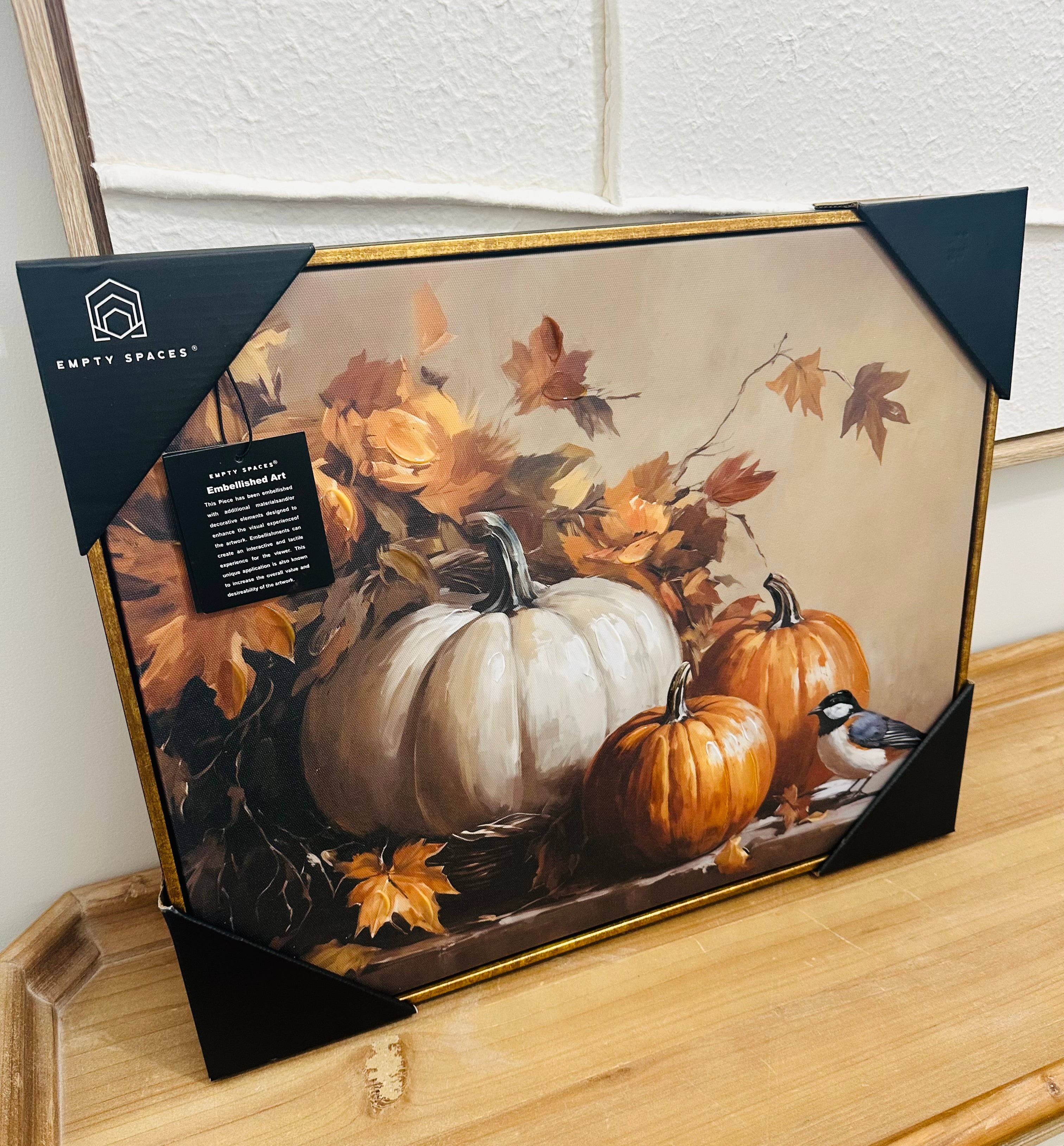 Framed Fall Pumpkins Canvas Print