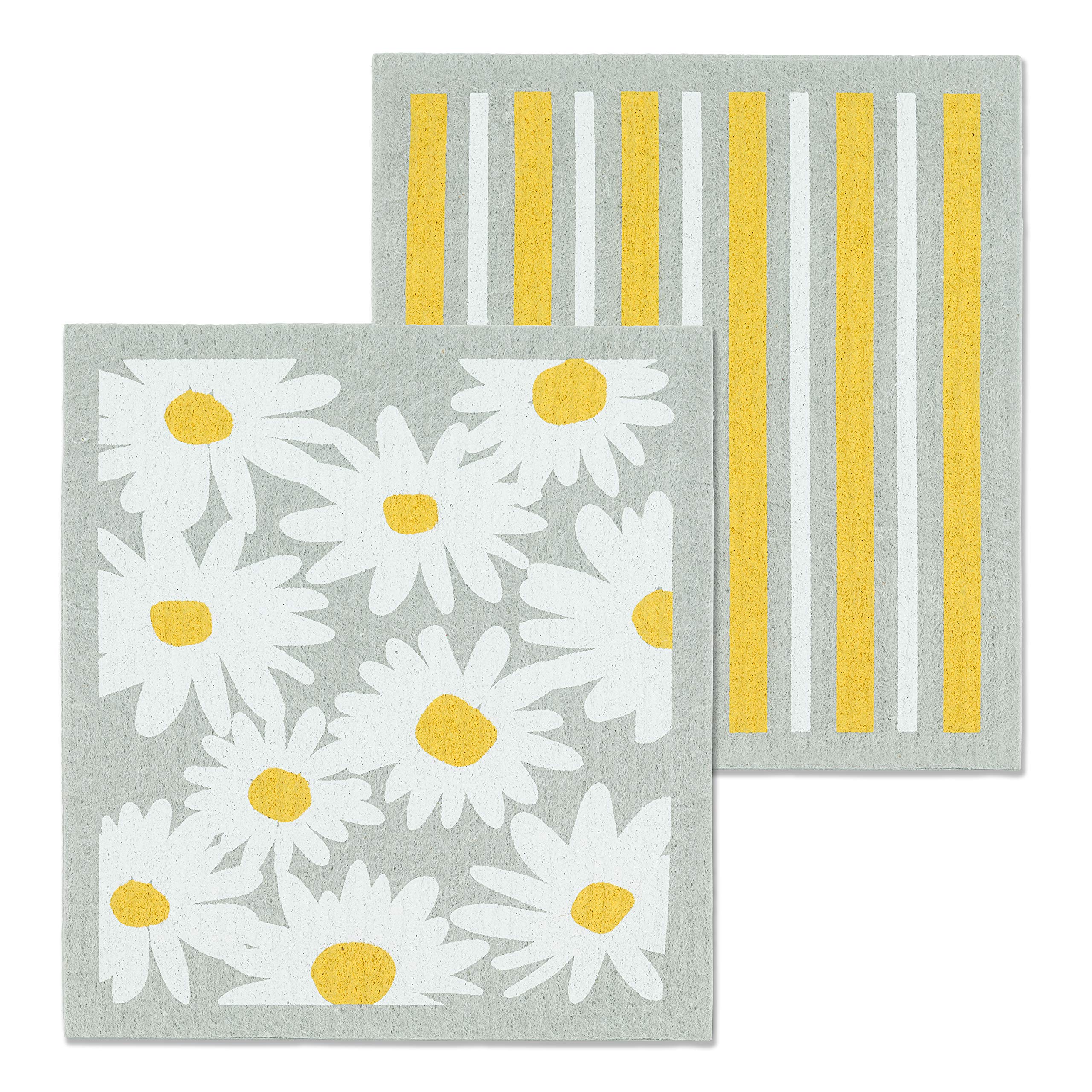 Daisies & Stripes Dishcloths Set/2